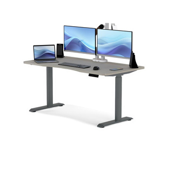 Biurko elektryczne beżowy/szary HIRA, 140x70 cm