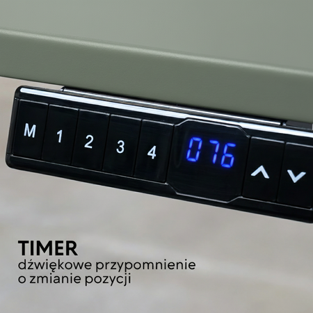 Biurko elektryczne oliwkowy/biały HIRA, 160x80 cm