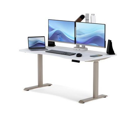 Biurko elektryczne biały/beżowy HIRA, 120x60 cm