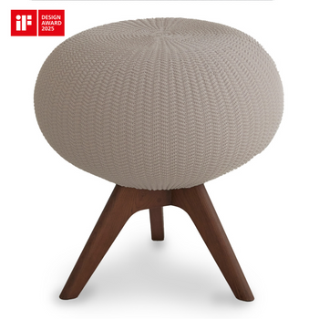 Pufa ergonomiczna beżowy/ciemny brązowy PUFFBO S