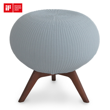 Pufa ergonomiczna szary/ciemny brązowy PUFFBO L