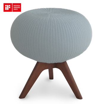 Pufa ergonomiczna szary/ciemny brązowy PUFFBO S