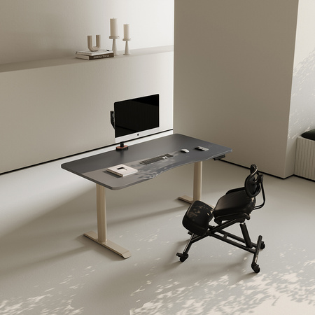 Biurko elektryczne szary/beżowy HIRA, 120x60 cm