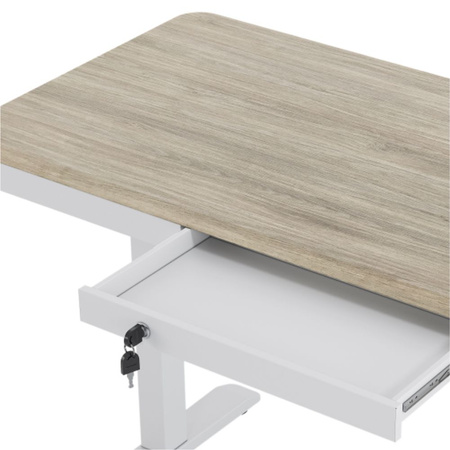 Biurko elektryczne białe SENSE O'DESQUE drewniane LARGE WIĄZ 160x80 cm