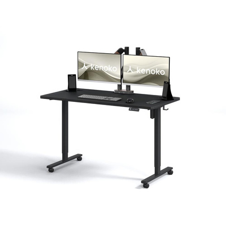 Biurko elektryczne czarny IBUKI, 120x60 cm