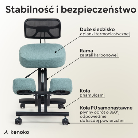 Klękosiad tkanina brąz HOZERU