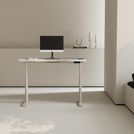 Biurko elektryczne biały/beżowy HIRA, 120x60 cm