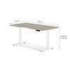 Biurko elektryczne beżowy/biały HIRA, 120x60 cm