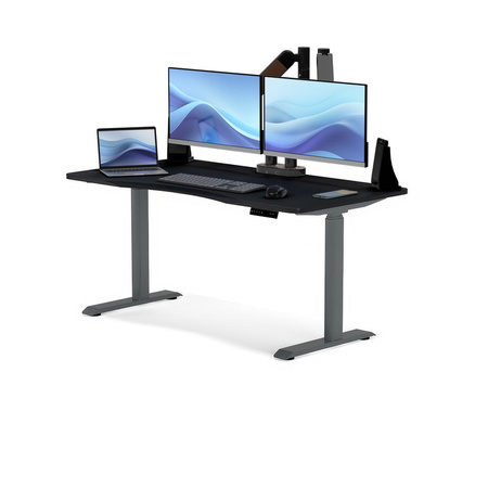 Biurko elektryczne czarny/szary HIRA, 120x60 cm
