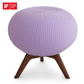 Pufa ergonomiczna lawendowy/ciemny brązowy PUFFBO L