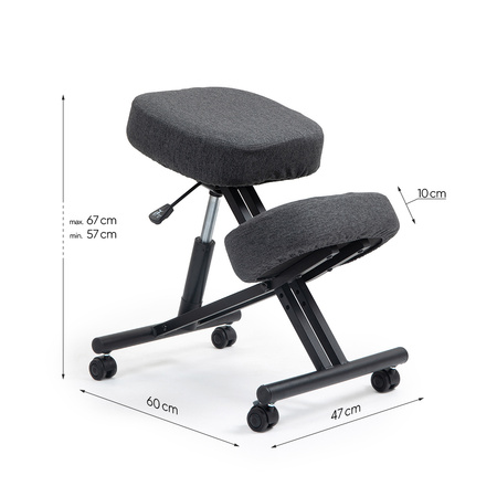 Klękosiad tkanina czarny HIRAGI