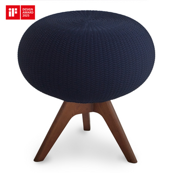 Pufa ergonomiczna granatowy/ciemny brązowy PUFFBO S