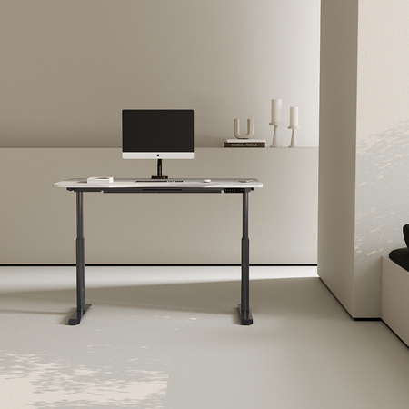 Biurko elektryczne beżowy/czarny HIRA, 160x80 cm