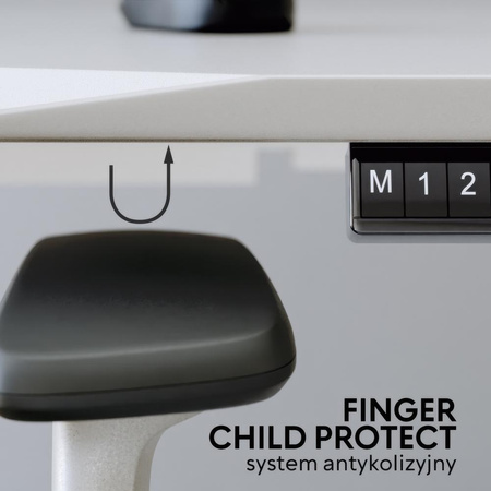 Biurko elektryczne czarny HIRA, 120x60 cm