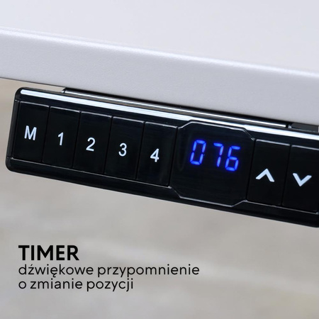 Biurko elektryczne czarny/biały HIRA, 140x70 cm + maskownice GRATIS