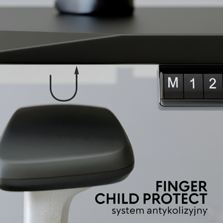 Biurko elektryczne czarny/beżowy HIRA, 160x80 cm