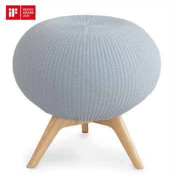 Pufa ergonomiczna szary/naturalny PUFFBO L