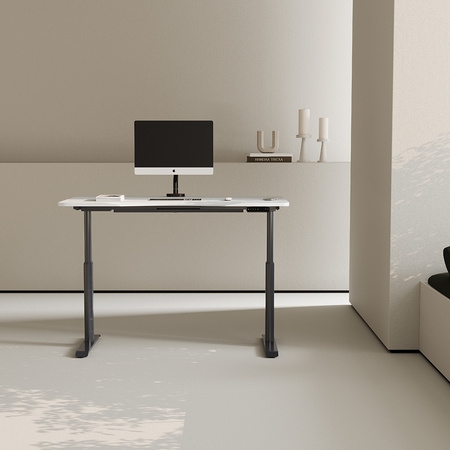 Biurko elektryczne biały/czarny HIRA, 120x60 cm