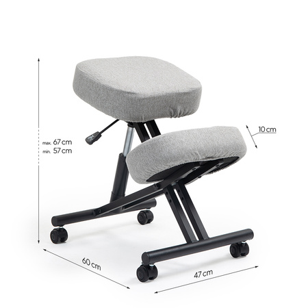 Klękosiad tkanina jasny szary HIRAGI