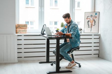 Klękosiad tkanina ciemny niebieski SUGURI