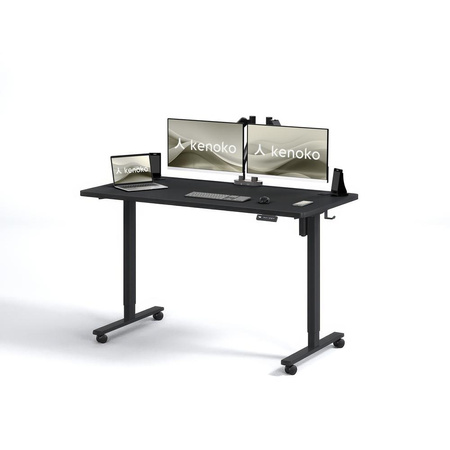 Biurko elektryczne czarny IBUKI, 160x80 cm