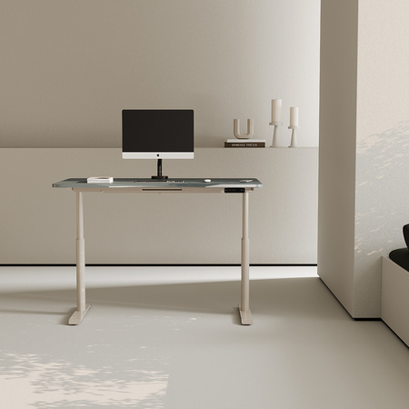 Biurko elektryczne oliwkowy/beżowy HIRA, 120x60 cm