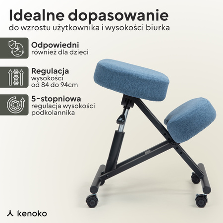 Klękosiad lniany ciemny turkusowy HIRAGI