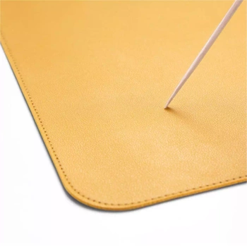 Podkładka dwustronna z ekoskóry pomarańczowo-ciemnoniebieska 80x30 cm