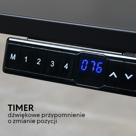 Biurko elektryczne czarny HIRA, 120x60 cm