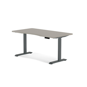 Biurko elektryczne beżowo/szary HIRA, 160x80 cm