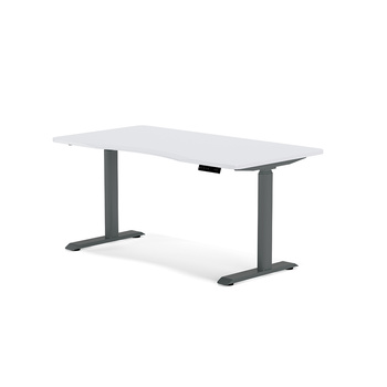Biurko elektryczne biały/szary HIRA, 160x80 cm