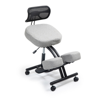 Klękosiad ekoskóra jasny szary HOZERU