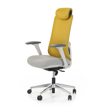 Fotel biurowy ergonomiczny żółty/szary TAKE