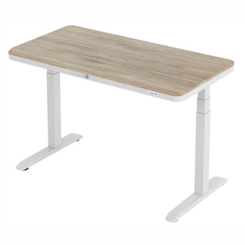Biurko elektryczne białe z regulowanym blatem SENSE O'DESQUE SLIM wiąz 114,5x58,8 cm