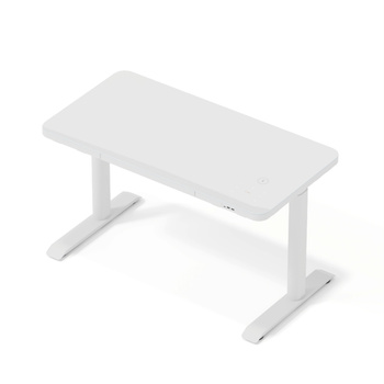 Biurko elektryczne szklane biały MIKUNI, 114x58 cm